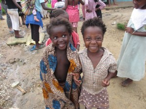 Two girls overjoyed to take a picture.